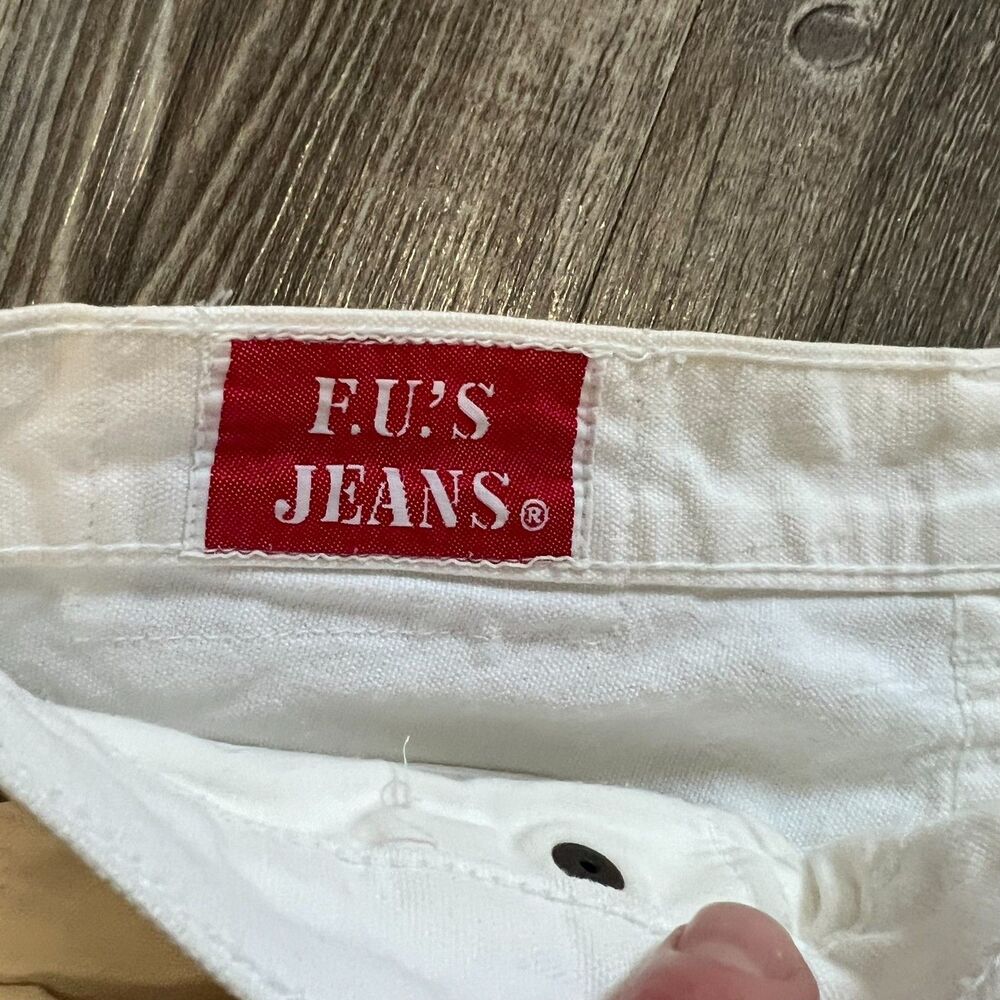 Vintage F.U.’s Jeans Off White Straight Leg Denim (29, fits 26x30) - Picture 5 of 9